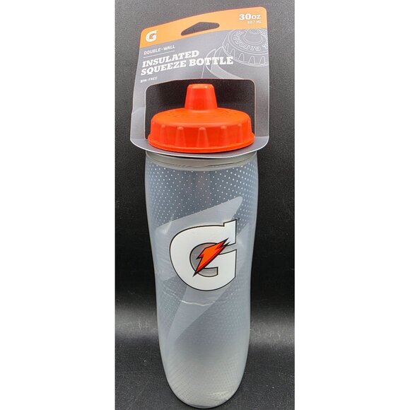 Gatorade 30oz Double-Wall Insulated Squeeze Bottle With Red Lid BPA-Free - Picture 1 of 8